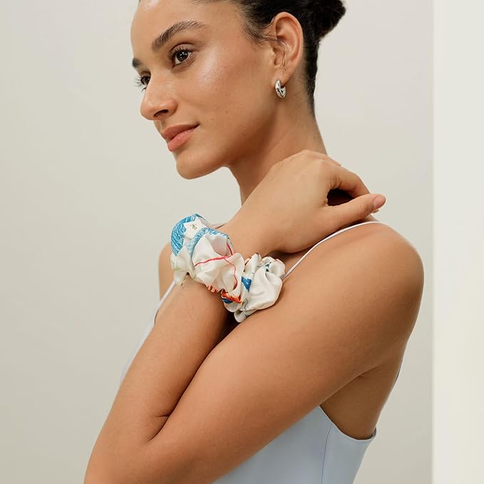 LILYSILK Silk Hair Scrunchies Ties for Frizz & Breakage Prevention 100% Mulberry No Damage Elastic Ponytail Holders, Sagittarius