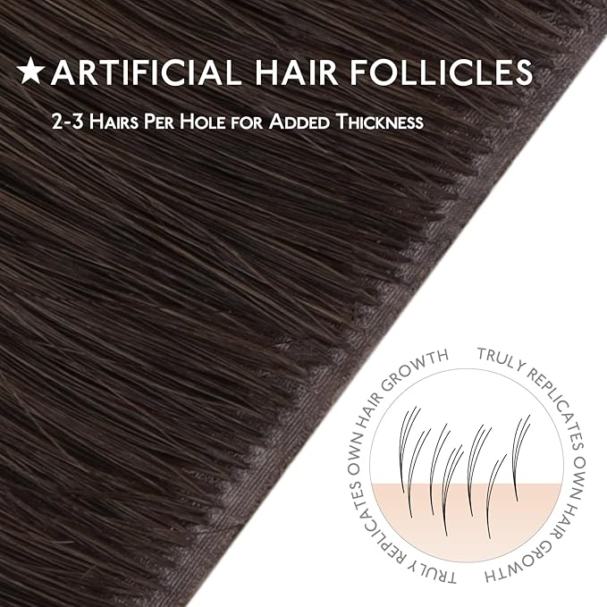 WENNALIFE Invisi Edge Tape in Hair Extensions Human Hair, 18 Inch 50g 20pcs Light Dark Brown Invisible Luxury Remy Hair Extensions Natural Seamless Injected Tape Ins Straight Extensiones De Cabello Hu