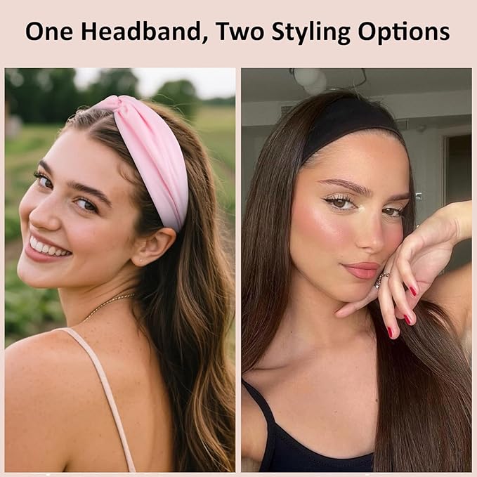 TERSE Headbands for Women Non Slip: Twist Head Bands for Women's Hair Trendy Solid Color