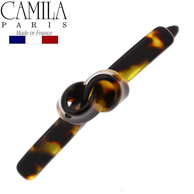 Camila Paris CP2801 French Hair Barrette Clip for Girls, Handmade, Tokyo, Metal-Free Closure Strong Hold Grip Hair Clips for Women, No Slip and Durable Styling Girls Hair Accessories, Made in France