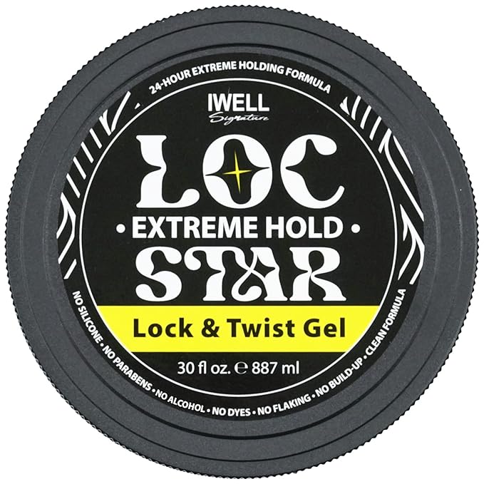 Loc Star Braid & Loc Gel, 30 fl oz | Extreme Hold for Braids, Locs, Twists, Cornrows & Edges | Smooths & Tames Frizz | No Heavy Residue | Long-Lasting | With Aloe Vera