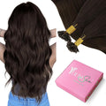 YoungSee U Tip Hair Extensions Human Hair Brown K Tip Hair Extensions Real Human Hair for Women 20In 1G/S 50G