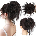 HMD Tousled Updo Messy Bun Hair Piece Hair Extension Ponytail With Elastic Rubber Band Updo Bun Synthetic Hairpieces for Women