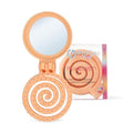 Mini Detangler Travel Hair Brush with Mirror, Makaron Hair Brushes for Women, Men and Kids, Unique 3D Flexible Design for All Hair Types, Styling Accessory, Travel Essentials for Women (PEACH FUZZ)