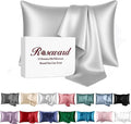 Gray Silk Pillowcase for Women Made in USA, Anti Wrinkle Silk Pillow Cases Queen with Zipper, 6A Grade 22 Momme, 100% Organic,1 Pc 20"x30" (Queen, Grey)