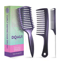 Curly Hair Brush & Curl Defining Brush – Easily Detangles Knots with Less Pulling – Styles Wet or Dry Hair, Tames Frizz for All Curl Types (Black 3Pcs)
