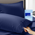 THREAD SPREAD 100% Cotton King Size Pillow Cases Set of 2-400 Thread Count Pillowcases King Size Set of 2 (Navy Blue), Luxuriously Soft Hotel Quality Sateen Weave Pillowcases, Crisp & Cool