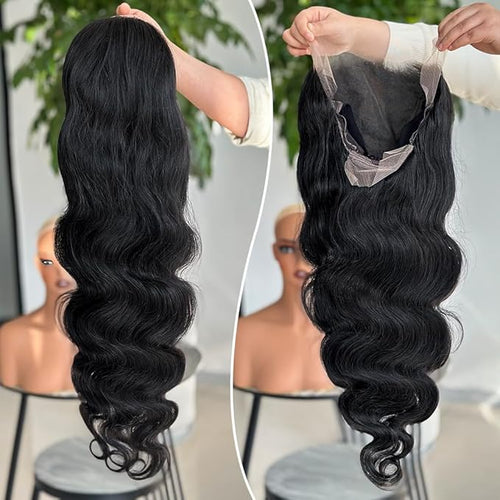 13x6 Body Wave Human Hair Lace Front Wigs 30inch 180% Density HD Lace Frontal Wigs Human Hair Pre Plucked Body Wave Lace Front Wigs for Women with Baby Hair