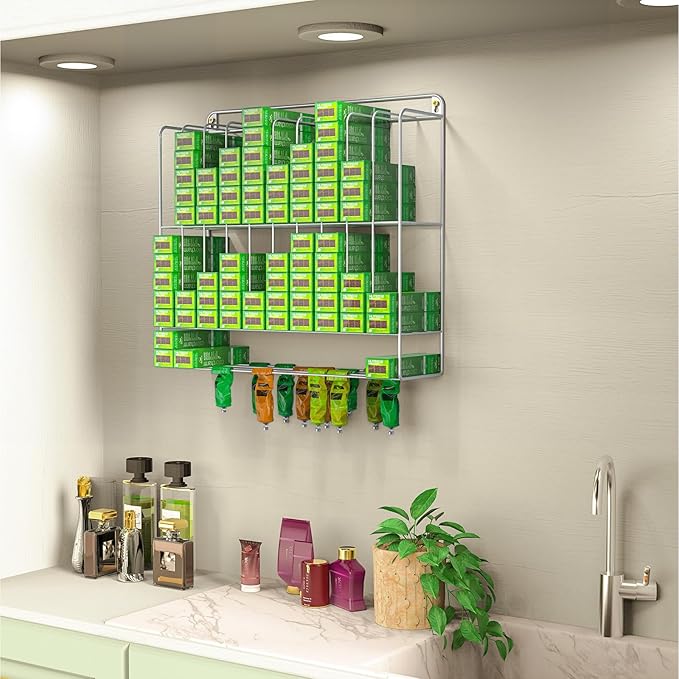 Hair Color Organizer Rack - Metal Hair Color Tube Storage Rack, Wall-Mounted Hair Color Tube Storage Holder with Hair Dye Paste Hanging Space for Salon, Beauty, Home