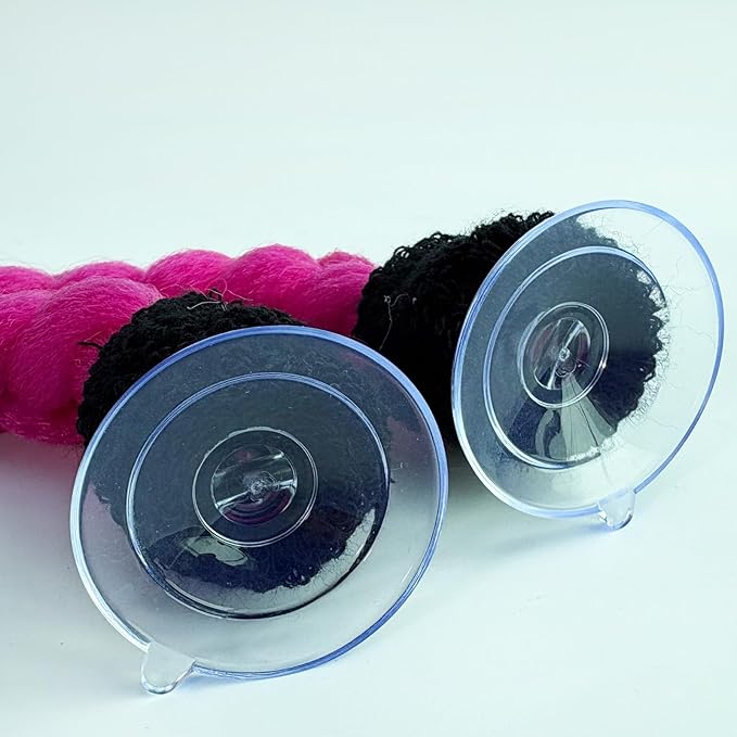 Braids Pigtails with Suction Cup for Motorcycle, Ski, Bicycle Helmet Decoration 2 Pieces