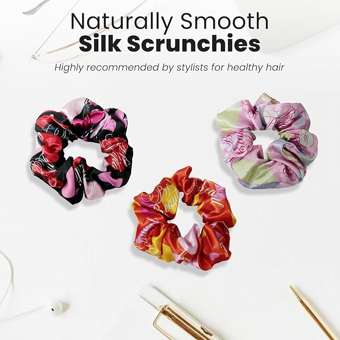 cute design scrunchies for all hair type elastic hair band great for ponytails XL srcunchies set these soft hair ties is great for every occasion (hearts)