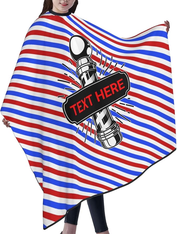 Custom Barber Cape for Men Personalized Professional Hair Cutting Cape with Text for Home Salon Barbershop