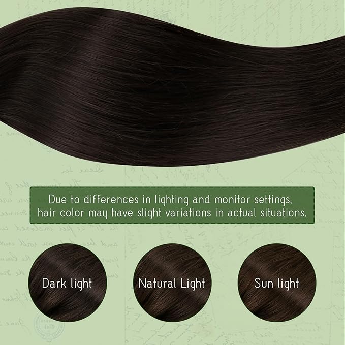 RUNATURE 24 Inch Hair Extensions Clip Ins, Brown Clip in Hair Extensions Real Human Hair, Remy Human Hair Clip in Extensions, Long Straight Hair, Easy To Apply, 135g 7pcs #2 Dark Brown