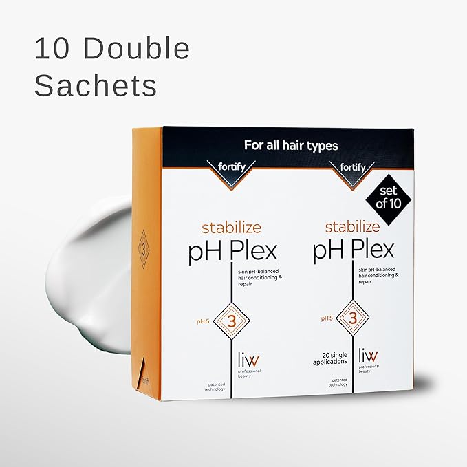 pH Plex Nourishing Hair Mask Treatment - Fortifies Color and Bleaching Effects - Salon Quality Results at Home - Value Pack (10 Double Sachets)