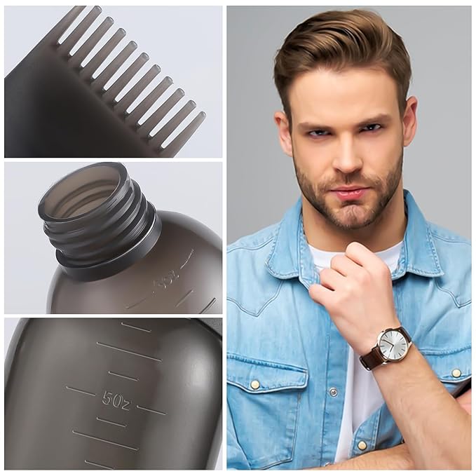 Pimoys 3 PCS Root Comb Applicator Bottle and Continuous Hair Spray Bottle, Hair Oil Applicator Hair Water Mister Oiling Applicator for Dye Hairstyling