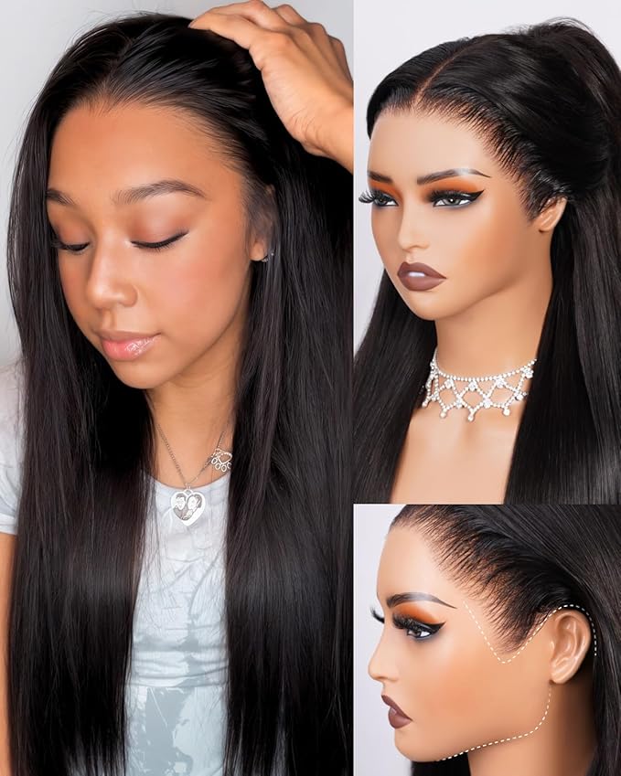 Arabella Hair 13x6 Lace Front Wigs Human Hair 210% Density Glueless Wig Human Hair 100% Straight Human Hair Wigs 12A Pre Plucked Pre-Bleached Pre-Cut Glueless Wig (24inch,13x6 Straight Hair)