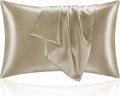 BEDELITE Satin Pillowcase for Hair and Skin, Super Soft and Cooling Similar to Silk Pillow Cases 2 Pack with Envelope Closure, Gift for Women Men(20"x40" King Size, Taupe)
