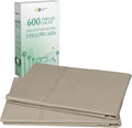 California Design Den Luxuriously Soft Premium 600 Thread Count, 100% Cotton Set of 2 Cases, Crisp King Size Pillow Cases 2Pc, Fits King Pillows (Cool Taupe)