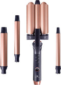 Sutra 4-in-1 Hair Curling Iron Set with Tourmaline Infused Ceramic Barrels - Professional Curling Wand Tool for Women with Clipless Curlers & Triple Barrel Waver - Styling Products for All Hair Types