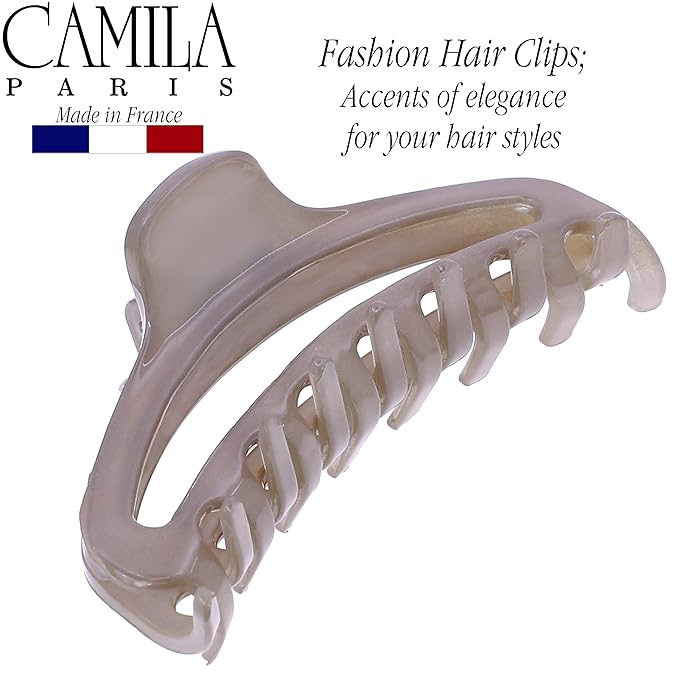 Camila Paris CP3222 French Hair Clip for Women, Small Narrow, Open, Girls Hair Claw Clips Jaw Fashion Durable and Styling Hair Accessories for Women, Strong Hold No Slip Grip, Made in France