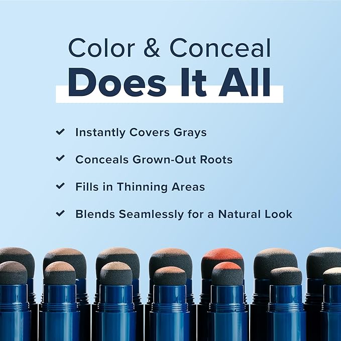 TRUHAIR Color & Conceal Waterproof Root Touch Up Hair Color for Gray Hair Coverage - Instant Root Cover Up Hair Powder for Women & Men - Bald Spot Concealing, Hairline Filling (Gray)