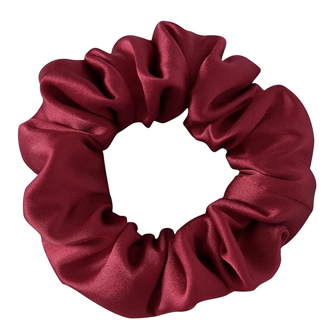 Mulberry Silk Hair Scrunchie, 100% Silk, No Damage for Frizz Prevention, Sleep and Night Scrunchie, Hair Accessories for Women (Wine Red)-1 Count