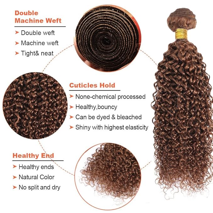 26 28 30 Inch Light Brown Bundles Human Hair Color #30 Water Wave Bundle Light Brown Wet and Wavy Bundle Color #30 Human Hair Bundles