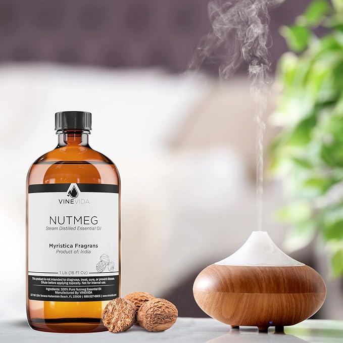 VINEVIDA Nutmeg Essential Oil - 16 oz Undiluted - DIY Candle Scents & Soap Making