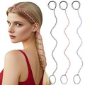 3 Packs Ponytail Holders Hair Ties for Women, Spiral Pony Tails Elastic Braided Hair Holders for Gym Swimming Sports (3pcs25"colorful25)