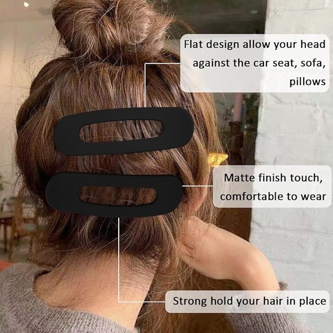 Large Duck Billed Hair Clips, Ahoney 12 Pack Alligator Clips for Thin/Thick Hair - 3 Sizes Lay Down Banana Clips & Hair Styling Accessories for Women, Girls (Black)