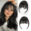 Clip in Bangs, Synthetic Wispy Bangs Hair Clip, Natural Black Fake Bangs Fringe with Temples Hairpieces for Women Natural Curved Hair Extensions for Daily Wear