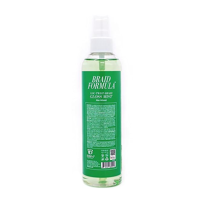 EBIN NEW YORK Braid Formula Loc Twist Braid Gloss Mist - Aloe Infused, Hydrating, Moisturizing, Scalp Hair mist, Itch relief, refresh, cooling, Scalp treatment, shine spray