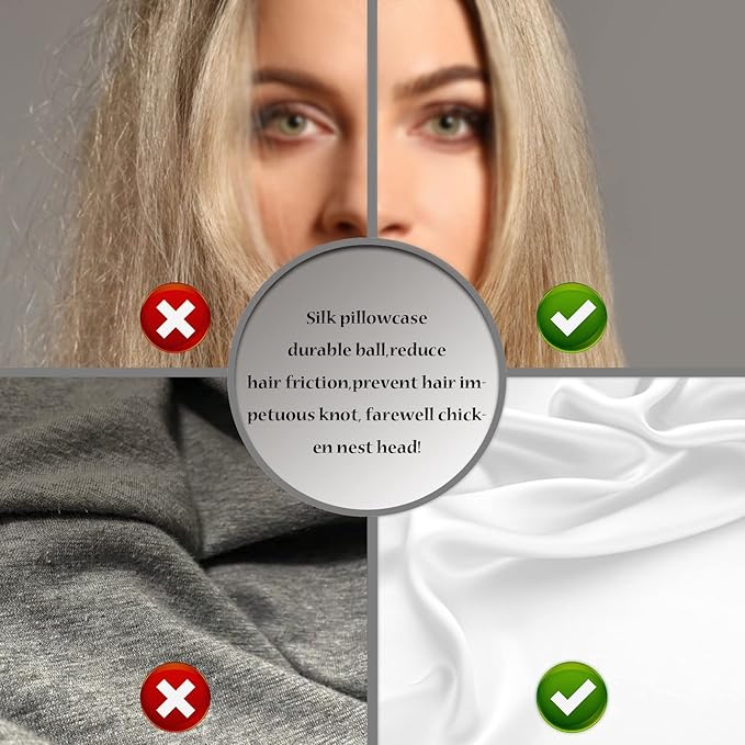 Mulberry Silk Pillowcase for Hair and Skin Pillow Case with Hidden Zipper Soft Breathable Smooth Cooling Silk Pillow Covers for Sleeping (White, King（20"X 36"）)