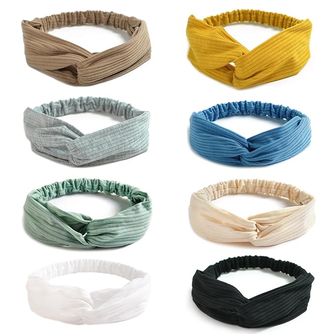 Elastic Knotted Headbands for Women Cloth Head Hair Bands for Women's Hair Non Slip Boho Wrap Twisted Hair Accessories