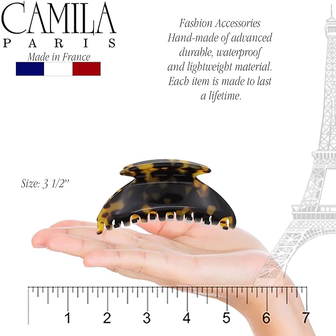 Camila Paris CP2465 French Hair Clip for Women Thick Hair for Long Curly Wavy Hair, Handmade Tokyo, Girls Hair Claw Clips, Durable Styling Big Claw Clip for Thick Hair, Strong Hold Grip Made in France