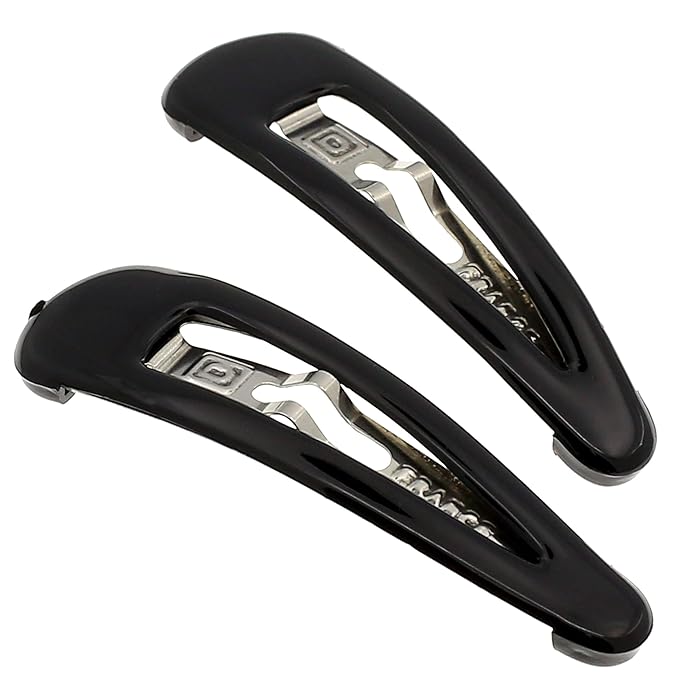 Camila Paris AD87/2 French Hair Barrettes Clips, Snap Hair Slides Clic Clac for Women, Styling Girls Side Slide-in Metal Snap Pin Hair Accessories for Women. Strong Hold, No Slip Grip, Made in France