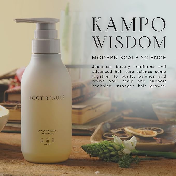 Kiwabi Root Beauté Itchy Scalp Shampoo – Sulfate-Free Natural Shampoo for Dry, Oily & Sensitive Skin – ph-Balanced Scalp Treatment with 23 Botanicals for Hair Growth & Hydration