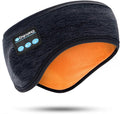 Bluetooth Headband Headphones Double-Layer Ear Warmer for Men Women Winter Cold Weather Wireless Music Thick Fleece Lined Ear Muffs Outdoor Sports Running Cycling (Black)