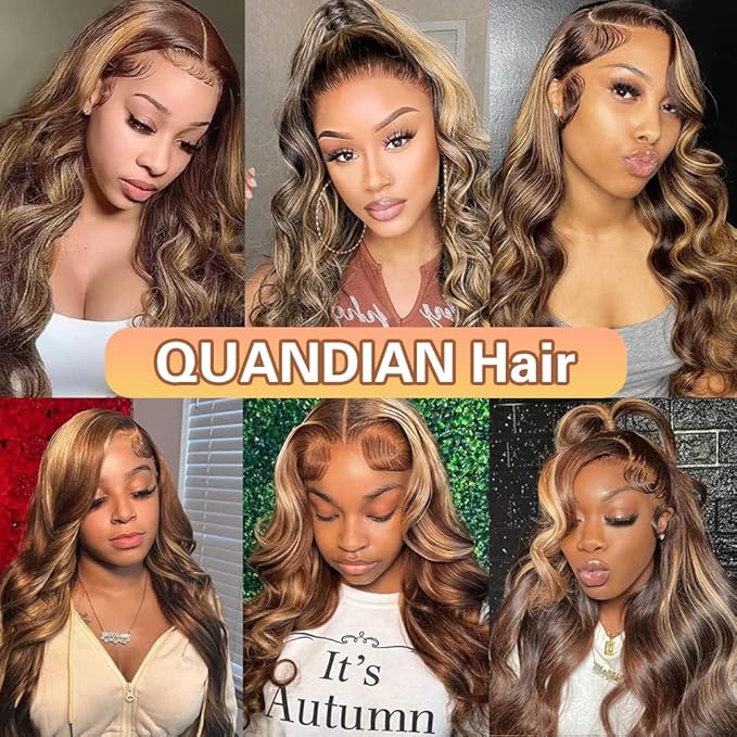 Body Wave Lace Front Wig Human Hair Pre Plucked 180% Density 13x6 HD Lace 22 Inch P4/27 Honey Blonde Frontal Wig for Black Women Glueless Ombre