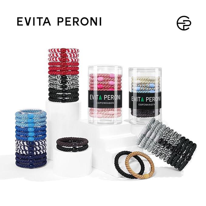 EVITA PERONI 12 Pcs Hair Ties, High Elastic Ponytail Holders, Hair Ties No Damage for Thick Curly Hair Women Men (Misty Matcha)
