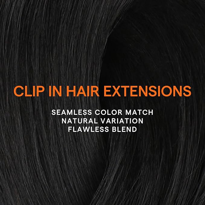 Full Shine Clip on Black Hair Extensions Real Human Hair 7 Pcs 120 Grams Remy Hair Silky Straight Clip in Hair Extensions for Black Women 16 Inch