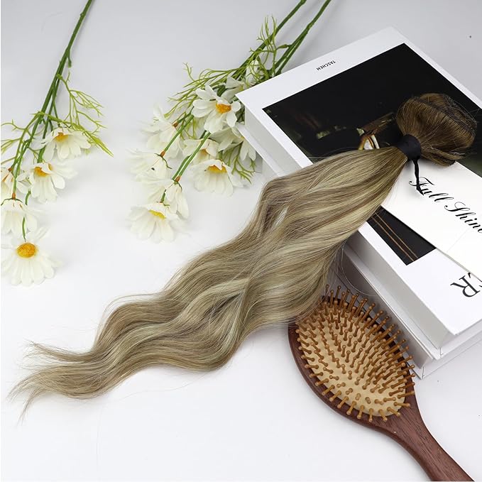 Full Shine Remy Hair Extensions Clip in Short 3 Pcs 60 G Balayage Walnut Brown to Ash Brown Mix Light Blonde Real Hair Clip in Extensions 14 Inch