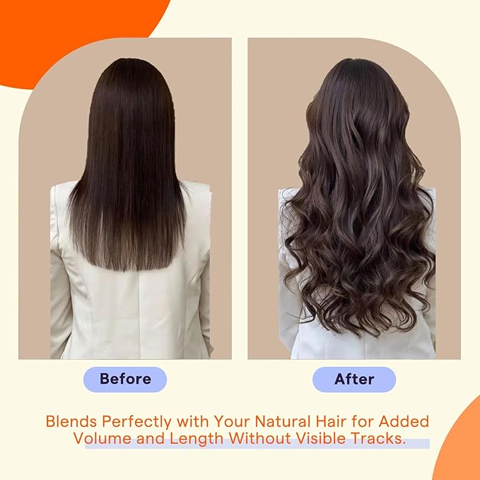 Full Shine Hair Extensions Tape in 18 Inch Invisible Double Sided Hair Extensions Real Human Hair Tape in Color 3 Dark Brown Remy Seamless Soft and Silky for Women 20PCS 50G for Wedding