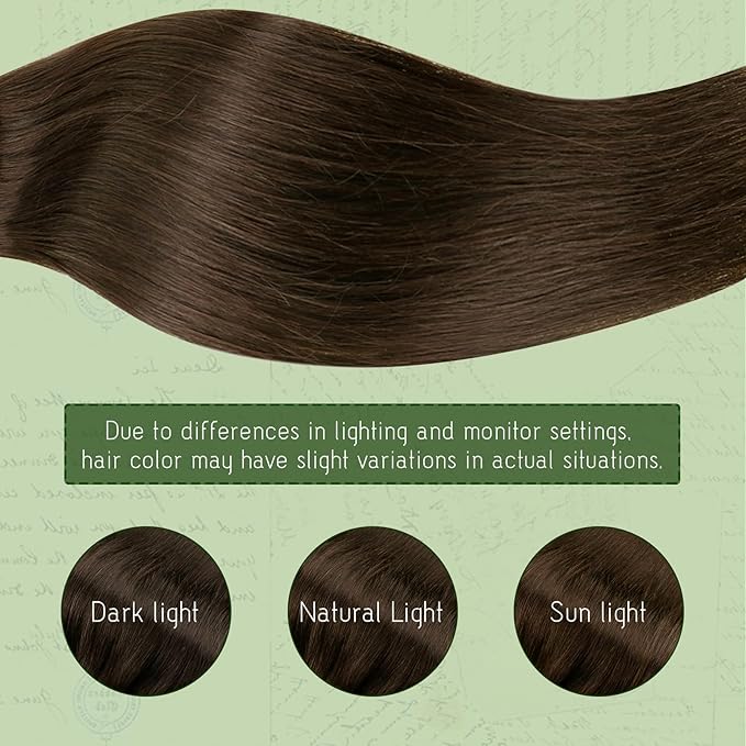 RUANTURE Brown Clip in Hair Extensions Real Human Human Hair, Clip in Human Hair Extensions, Double Weft Full Head THick Ends, Easy to Install, 20 Inch 120g 7pcs #4 Chocolate Brown