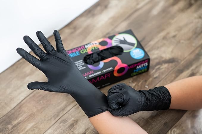 FRAMAR Powder Free Nitrile Gloves Small – 12 INCH Latex Free Gloves Disposable, Guantes Desechables, For Hair Dye, Cleaning, Tattoo – Extra Durable & Resistant – 100 Pack