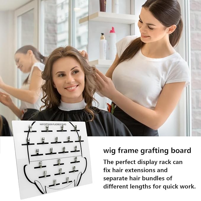 Acrylic Hair Extension Holder Board – Sturdy Styling Sectioning Plate with Clips for Hairpieces, Wigs, Wefts – Professional Salon Display & Storage Tool for Hair Extensions – Ideal for Home or Barber