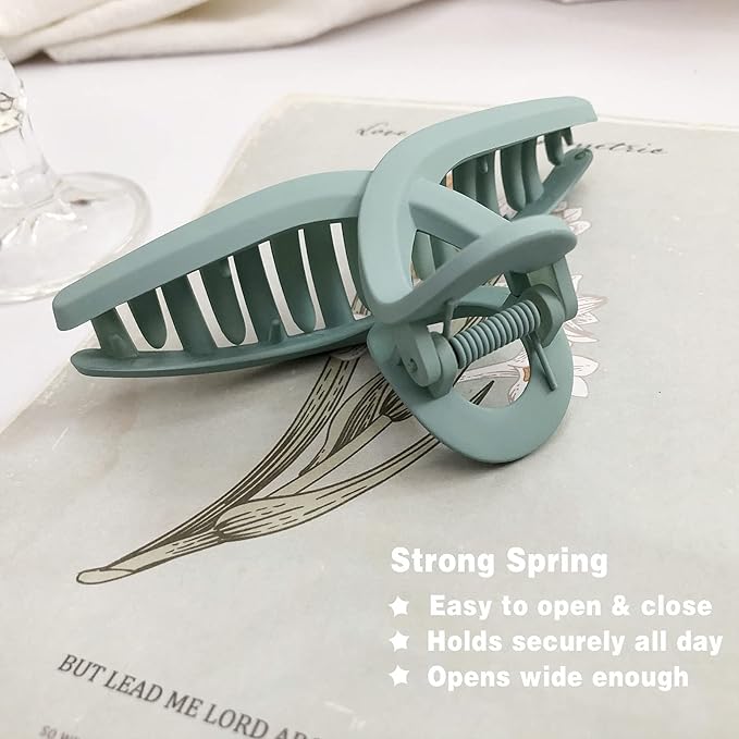 5 Pack Hair Claw Clip Large Matte 4.3 Inch No Slip Big Butterfly Jaw Clips Clamp Assorted Colors for Thin Fine Medium Thick Hair Women