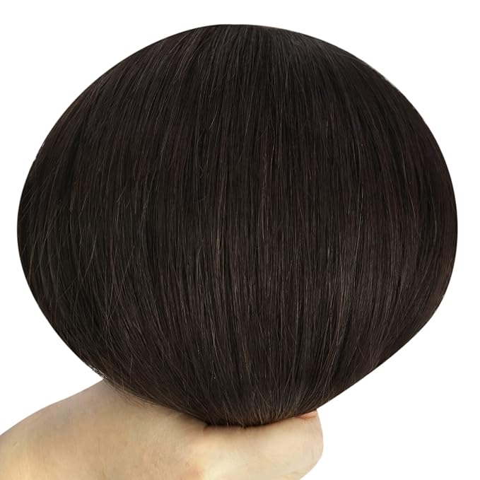 YoungSee 120G Wire Hair Extensions Real Human Hair Darkest Brown Wire Human Hair Extensions Brown Natural Human Hair Headband Extensions for Women 16Inch