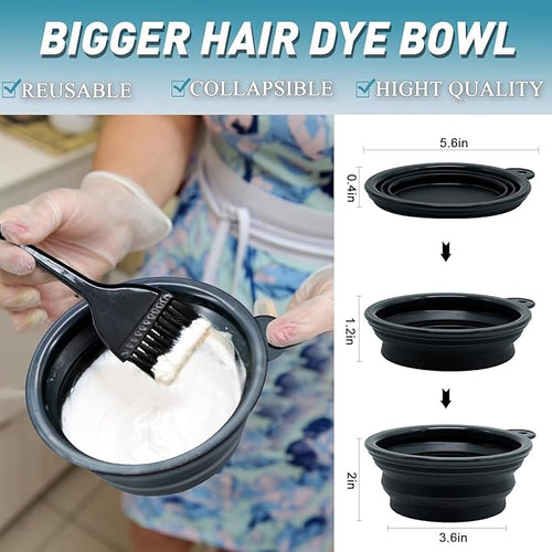 12 Pcs Professional Hair Bleach Kit Hair Coloring Products with Hair Dye Brush, Hair Color Bowl, Earmuffs, Hair Clips for Salon Hair Dye, Hair Color at Home, Hair Bleaching