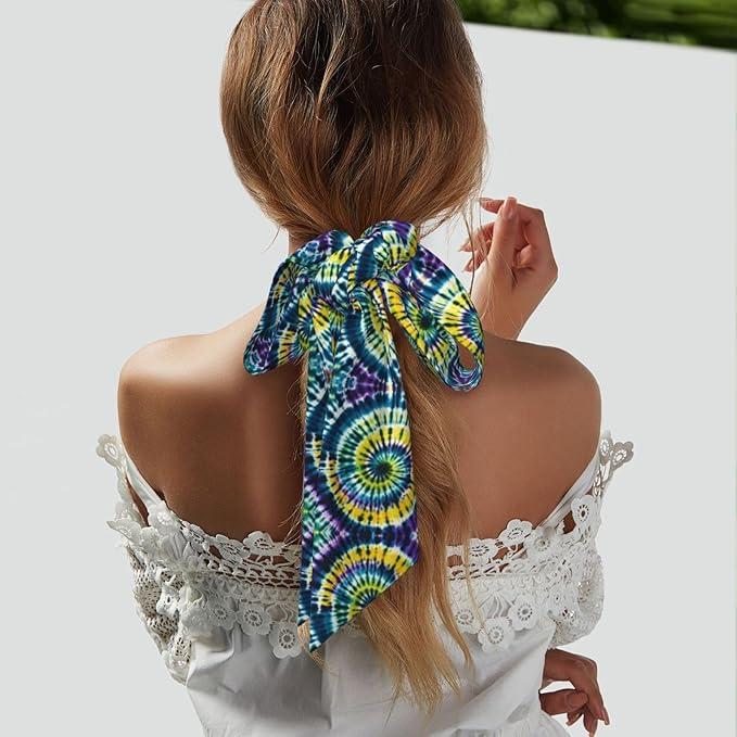 Headband Colorful Tie Dye Art Hair Band for Women Girls Lady, Fashion Hairband Scarf Yoga Fitness Shower Sweat Band Headbands Long Make Up Wrap Head Decor